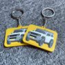 mini soft pvc rubber logo keychain with metal ring 3
