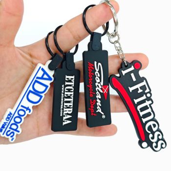 mini soft pvc rubber logo keychain with metal ring