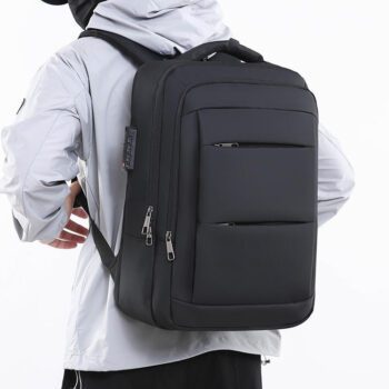 modern korean style denim laptop backpack 1