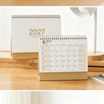 muji style stand up desk calendar
