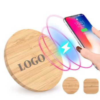 personalized 15w natural wooden wireless charger