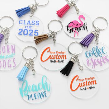 personalized diy round transparent acrylic keychain