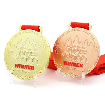 personalized gold copper plated 3d marathon medal