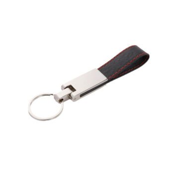 personalized leather key chain with metal ring 5