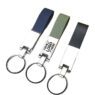 personalized leather key chain with metal ring