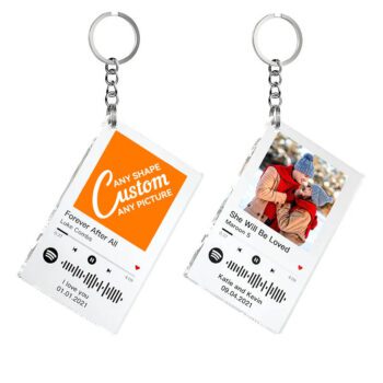 personalized music player clear acrylic keychain