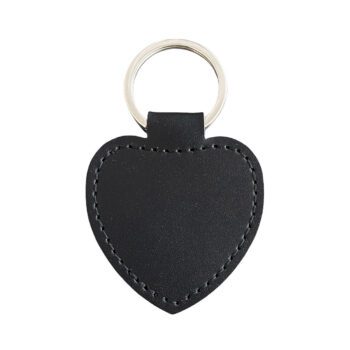 personalized pu leather heart keychain 1