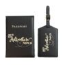 personalized pu leather passport cover and luggage tag set