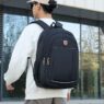 personalized waterproof black oxford school backpack 5