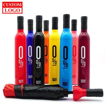 personalized wine bottle compact umbrella