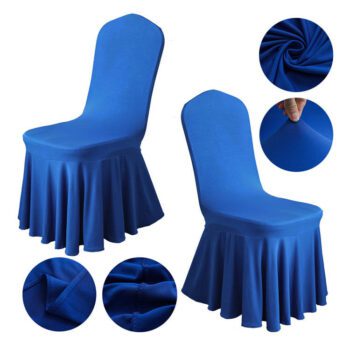 polyester elastic chair cover with skirt 1
