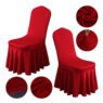 polyester elastic chair cover with skirt 3