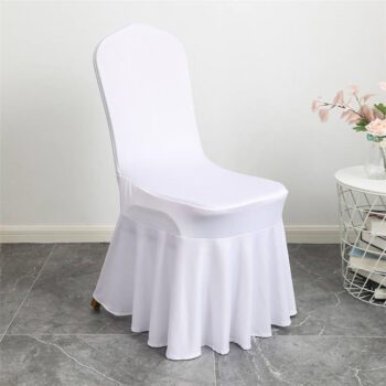 polyester elastic chair cover with skirt