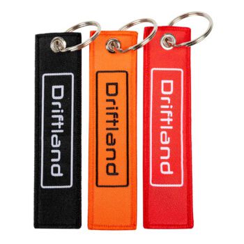polyester woven logo keychain with metal ring