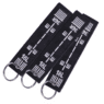 polyester woven logo keychain with metal ring