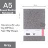 premium a5 linen grain leather notebook with buckle 5