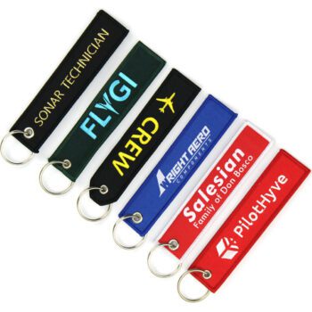 premium fabric woven embroidered tag keychain 1
