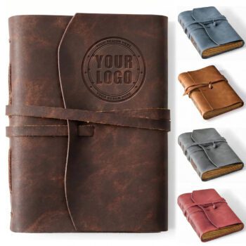 premium vintage genuine brown leather journal