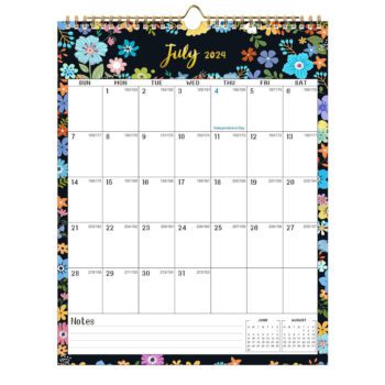 printed colorful spiral binding wall calendar