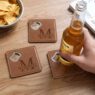 pu leather coaster with bottle opener 2