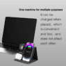 pu leather foldable 3 in 1 magnetic wireless charging pad 3