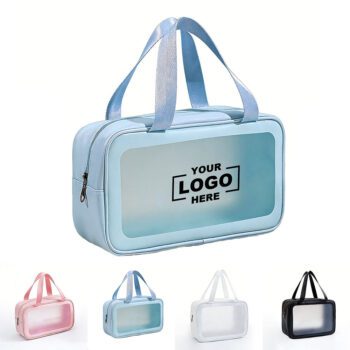 pvc frosted cosmetic bag with handle