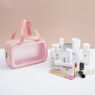 pvc frosted cosmetic bag with handle 4