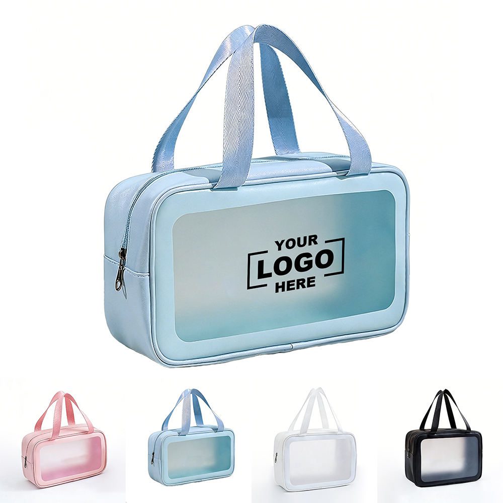 pvc frosted cosmetic bag with handle pvc frosted cosmetic bag with handle