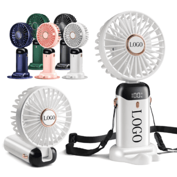 rechargeable handheld mini fan with lanyard