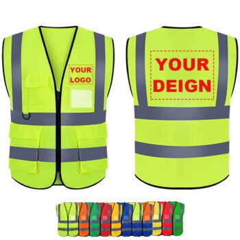 reflective traffic safety vest with multiple pocket