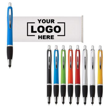 retractable banner pen with stylus