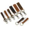 retro double layer vintage genuine leather keychain 2