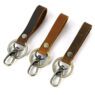 retro double layer vintage genuine leather keychain 4