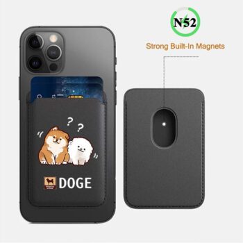 retro magnetic pu leather phone wallet card holder 1