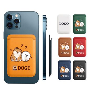 retro magnetic pu leather phone wallet card holder