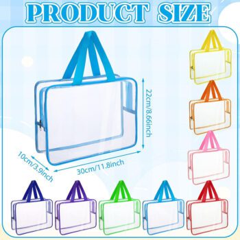 reusable clear toiletry tote bag with handle 1