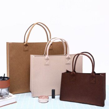 reusable felt shopping tote bag