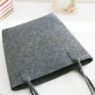 reusable solid color felt shopping tote bag 2