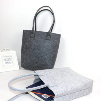 reusable solid color felt shopping tote bag