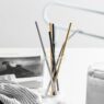 reusable stainless steel metal straw set with canvas bag 2