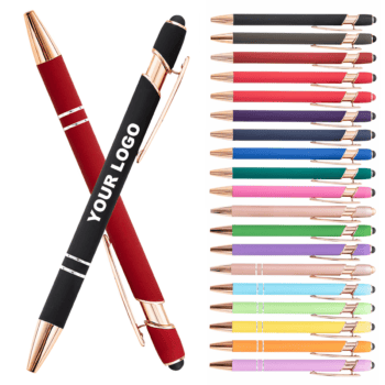 rose gold aluminum stylus ballpoint pen
