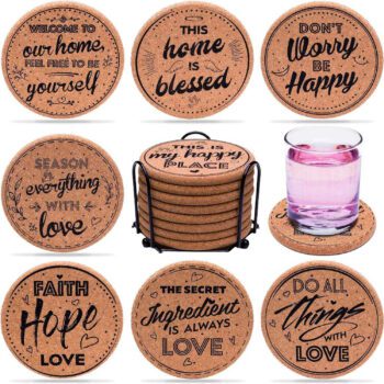 round pu leather drink coaster 1