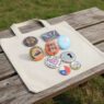 round tinplate mirror magnetic pin badges 4