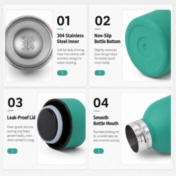 rubber paint matte stainless steel sports water bottle 1