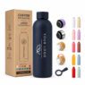 rubber paint matte stainless steel sports water bottle