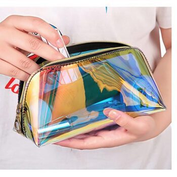semicircular laser tpu cosmetic bag 1