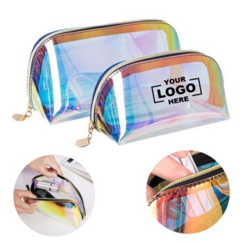 semicircular laser tpu cosmetic bag