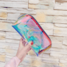 semicircular laser tpu cosmetic bag