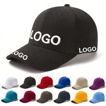 six pane embroidered cotton baseball cap