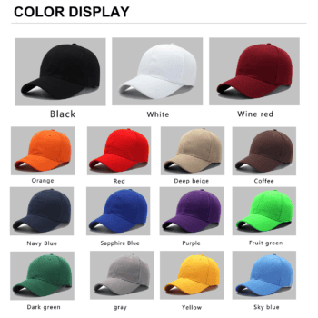 six pane embroidered cotton baseball cap